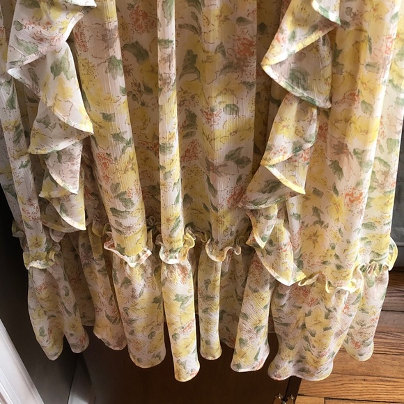 Yellow Floral Maronie Ruffle Baby Doll Dress - Picture 6 of 9